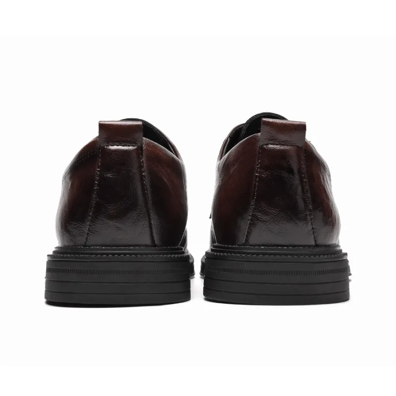HLA Dress Shoes Men Low Top Black-8