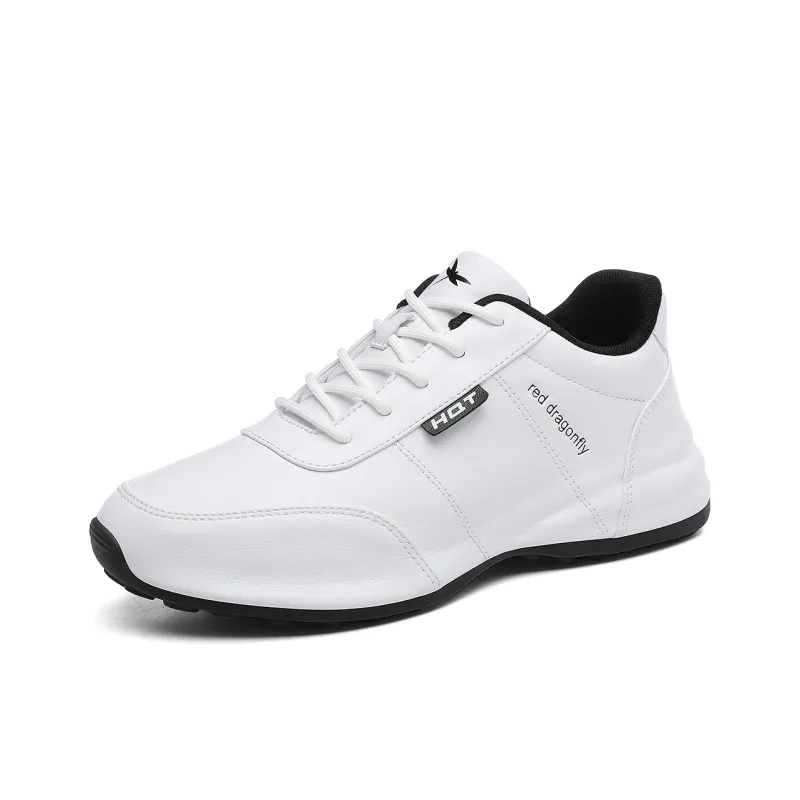 RED DRAGONFLY Platform Wear Resistant Height Increasing Low Top Slip on Athletic Shoes White Sneakers Men's-0