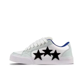 ABCYLM Slip Resistant Cushioning Impact Resistance Abrasion Resistant Low Top Skateboard Shoes Women's Light Blue White