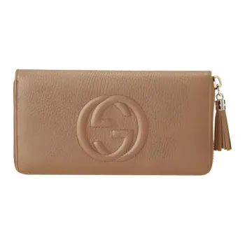 GUCCI Leather Wallet Regular Women's Rose Beige