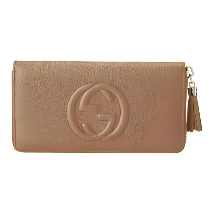 GUCCI Leather Wallet Regular Women's Rose Beige-0