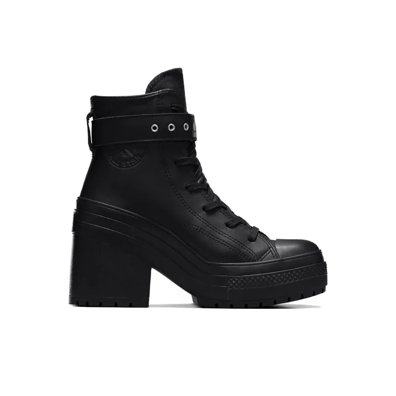 Converse Chuck 70 De Luxe Heel Leather High 'Buckle Triple Black' Women's-1