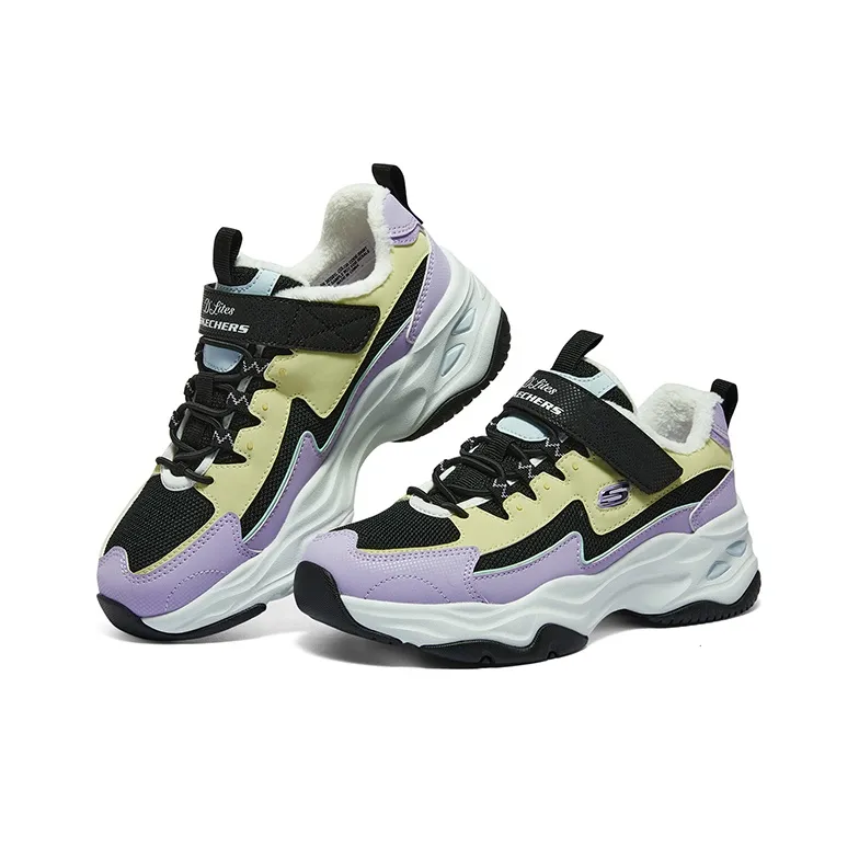 Skechers Girls Cushioning, Wear Resistant Kids Lifestyle Shoes Black Multicolor Teenagers-3