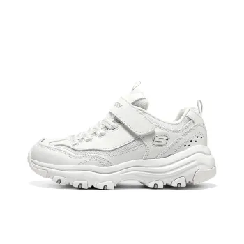 Skechers Girls Slip Resistant Cushioning Abrasion Resistant Kids Lifestyle Shoes White Silver Teenagers