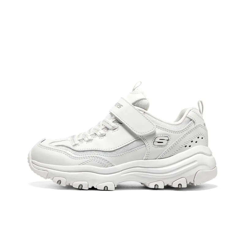 Skechers Girls Slip Resistant Cushioning Abrasion Resistant Kids Lifestyle Shoes White Silver Teenagers-0