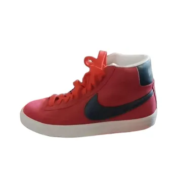 Nike Blazer Mid Anti Slip Wear Resistant Mid Top Skateboard Shoes Women's Red