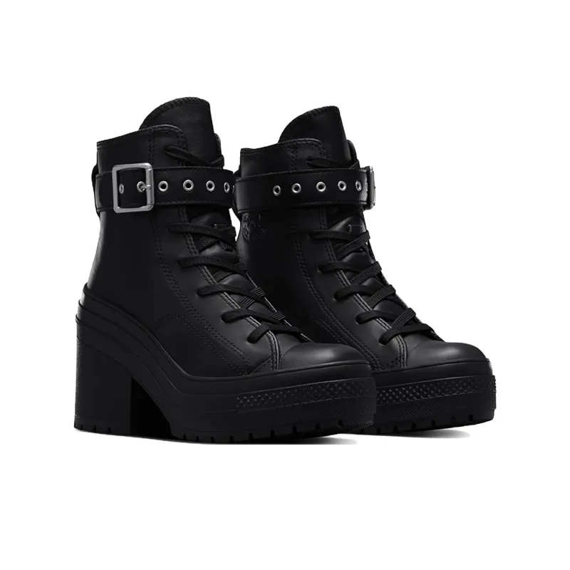 Converse Chuck 70 De Luxe Heel Leather High 'Buckle Triple Black' Women's-2