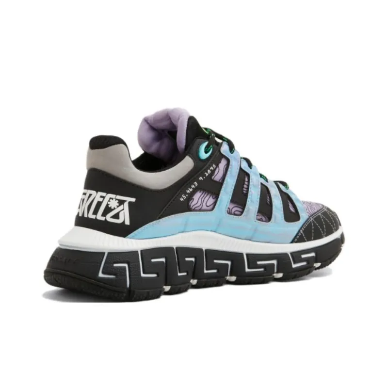 VERSACE Trigreca Milan Black Blue Purple Women's-3