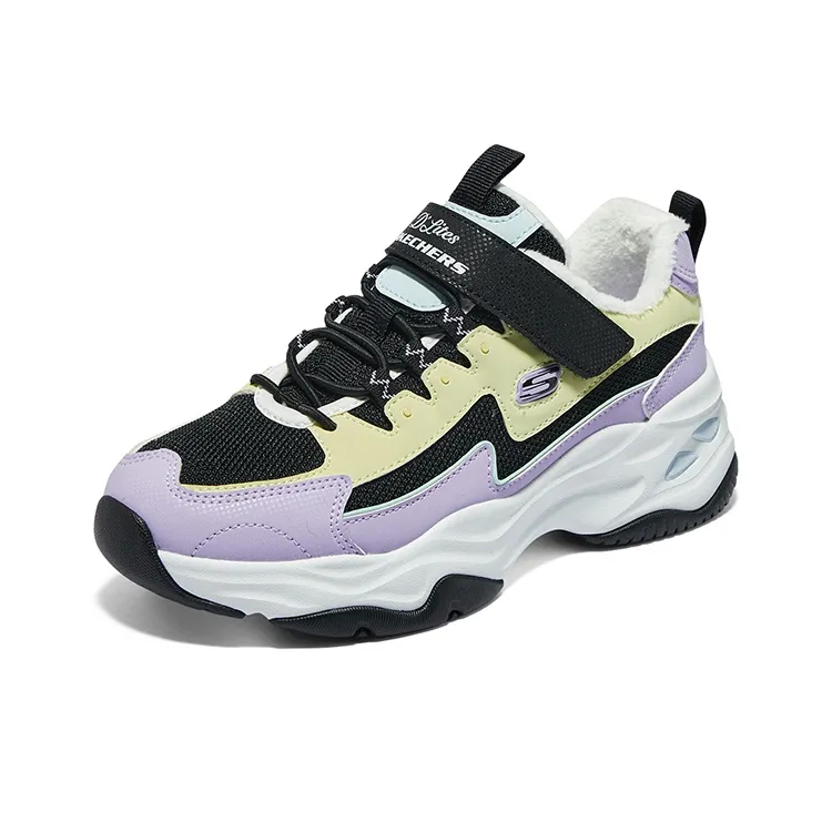 Skechers Girls Cushioning, Wear Resistant Kids Lifestyle Shoes Black Multicolor Teenagers-2