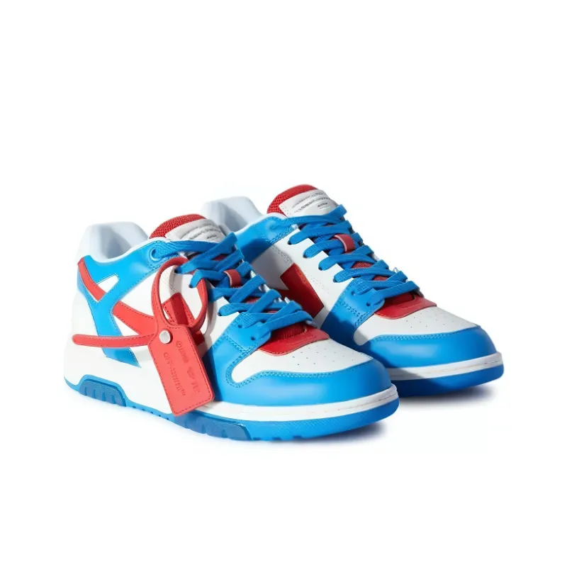 OFF WHITE Out Of Office Ooo Low Tops White Arctic Blue Red-2