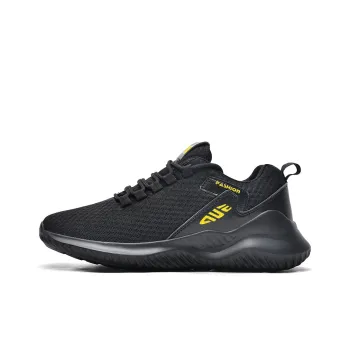 Prince McQueen Cushioned Wear-Resistant Lightweight Low-Top Running Shoes Unisex Black Gold