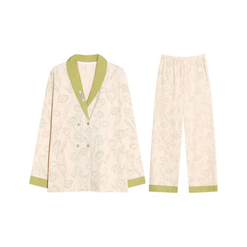 Lan Miao Pajama Set Women's Apricot