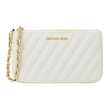 MICHAEL KORS Rose Artificial Leather Card Holder Coin Purse, Clutch Medium Size Women's White