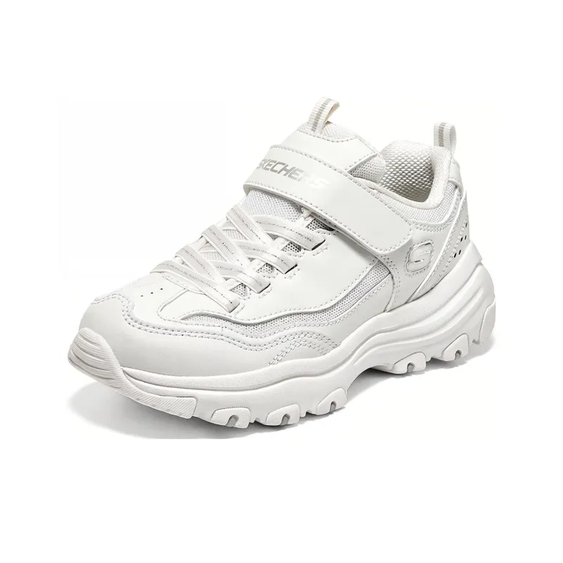 Skechers Girls Slip Resistant Cushioning Abrasion Resistant Kids Lifestyle Shoes White Silver Teenagers-3