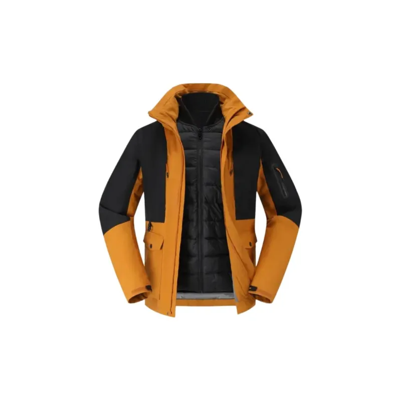 DECATHLON Waterproof, Windproof, Thermal, Water Repellent Windbreaker Jacket Men's Gold Brown-1