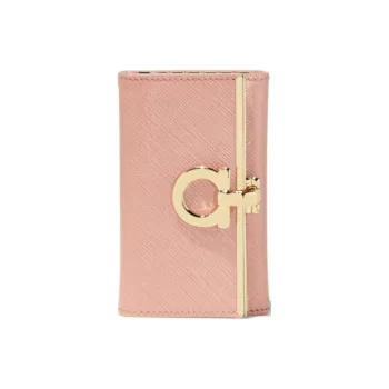 FERRAGAMO Saffiano Leather Key Pouch Women's Pink