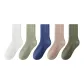 White 1+Light Green 1+Royal Blue 1+Coffee 1+Army Green 1[Fall Winter Fleece Socks]