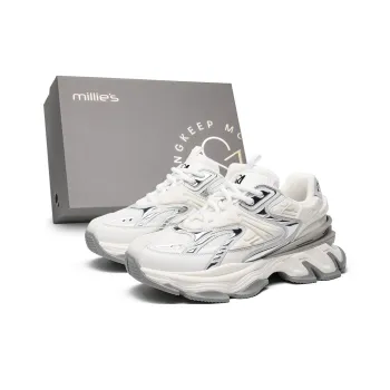 MILLIE'S Coverage Abrasion Resistant Low Top Chunky Sneakers Men's White Box Included