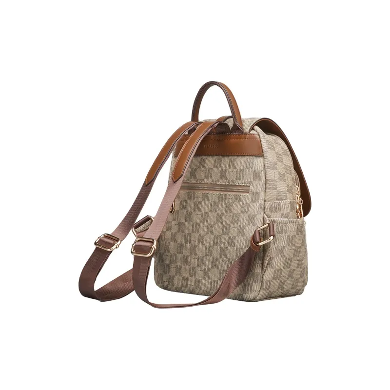 YEARCON PVC With Artificial Leather With Synthetic Leather Backpack Tubas Women's Coffee-2