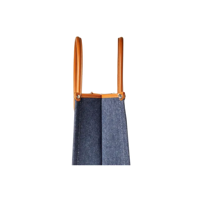 Loro Piana Cotton Tote Bag Shopping Bag Handbag Small Size Men's Wave Blue-3