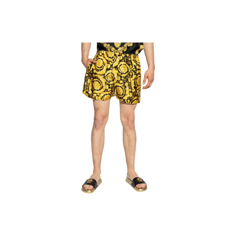 VERSACE Barocco print Silk Shorts-3