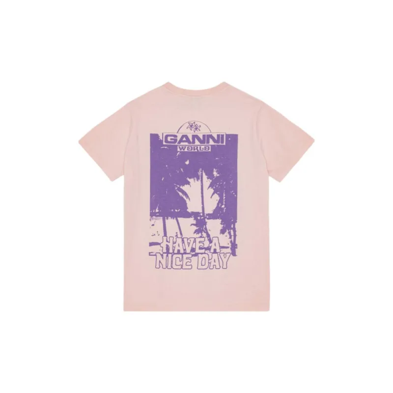 GANNI Logo print Cotton T shirt-1