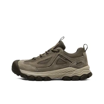 Jeep Pathfinder Collection Anti-Slip And Wear-Resistant Breathable Low-Top Trekking Shoes Men's Khaki