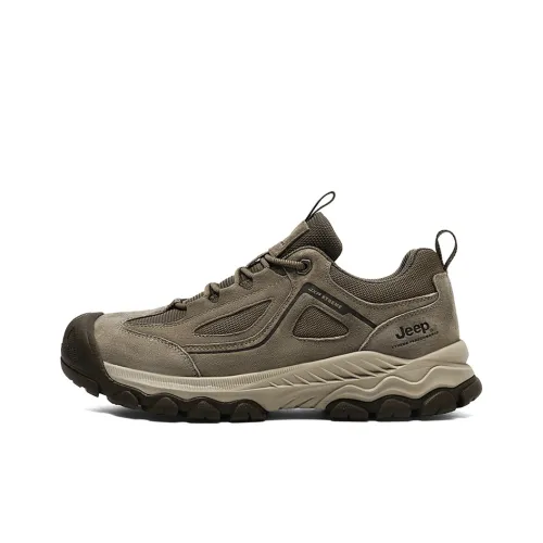 Jeep Pathfinder Collection Anti-Slip And Wear-Resistant Breathable Low-Top Trekking Shoes Men's Khaki
