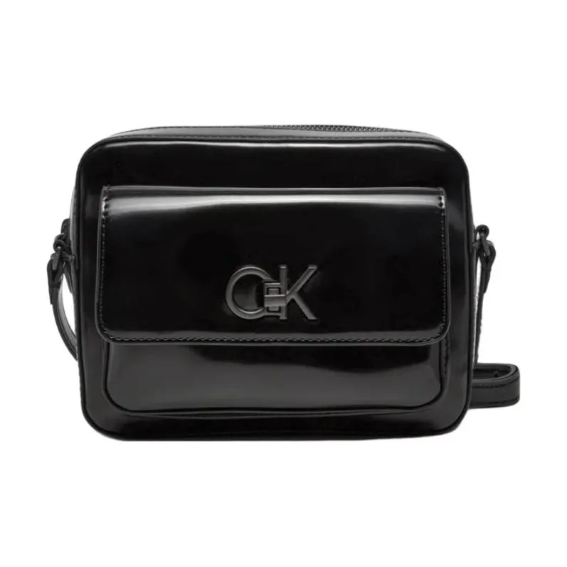 CALVIN KLEIN Artificial Leather Faux Leather Crossbody Bag, Shoulder Bag Trumpets Women's Black-0