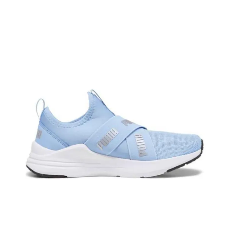 PUMA RUN SLIP ON Cushioning, Wear Resistant Low Top Kids Lifestyle Shoes Blue Teenagers-1