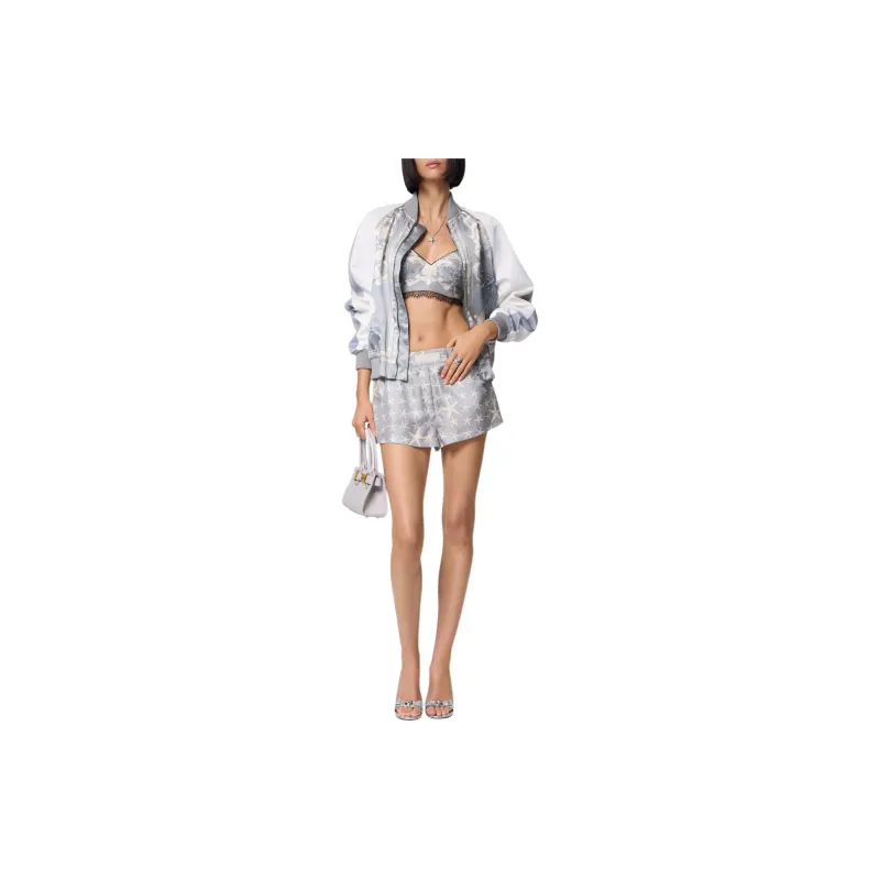 VERSACE Barocco Sea Printed V-Neck Bralette Top-1