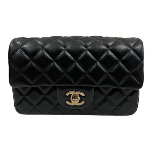 CHANEL Lambskin Crossbody Bag Shoulder Bag Mini Women's Black