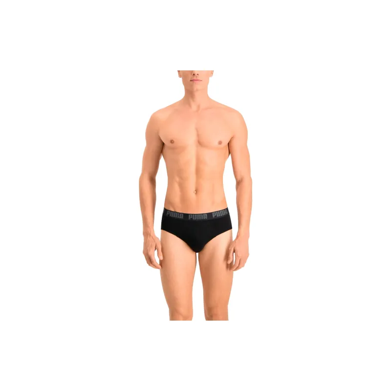 PUMA Basic Men's Briefs 2 Pack Underpants Men's 2 Pack Black-2