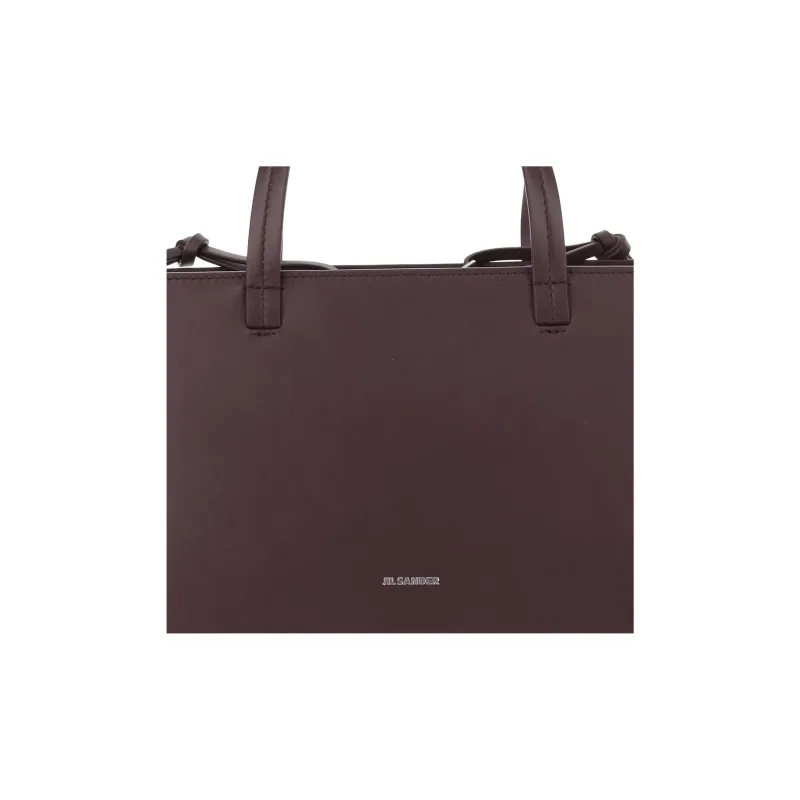 JIL SANDER Cow Leather Tote Bag Shopping Bag Handbag Women's Plum Colored-3