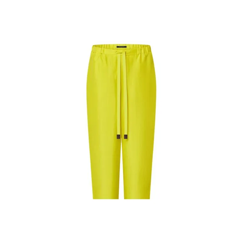 LOUIS VUITTON Chartreuse Silk Pajama Pants-4