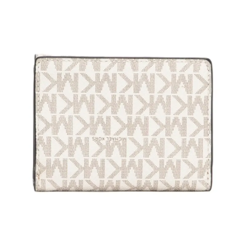 MICHAEL KORS Jet Set Travel Coated Canvas Wallet Medium Size Women's White & Yellow-2