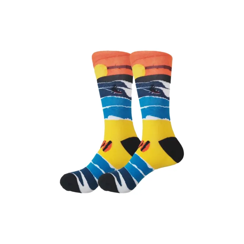 Flowers In Water Mid Calf Socks Men's 4 Pack-4