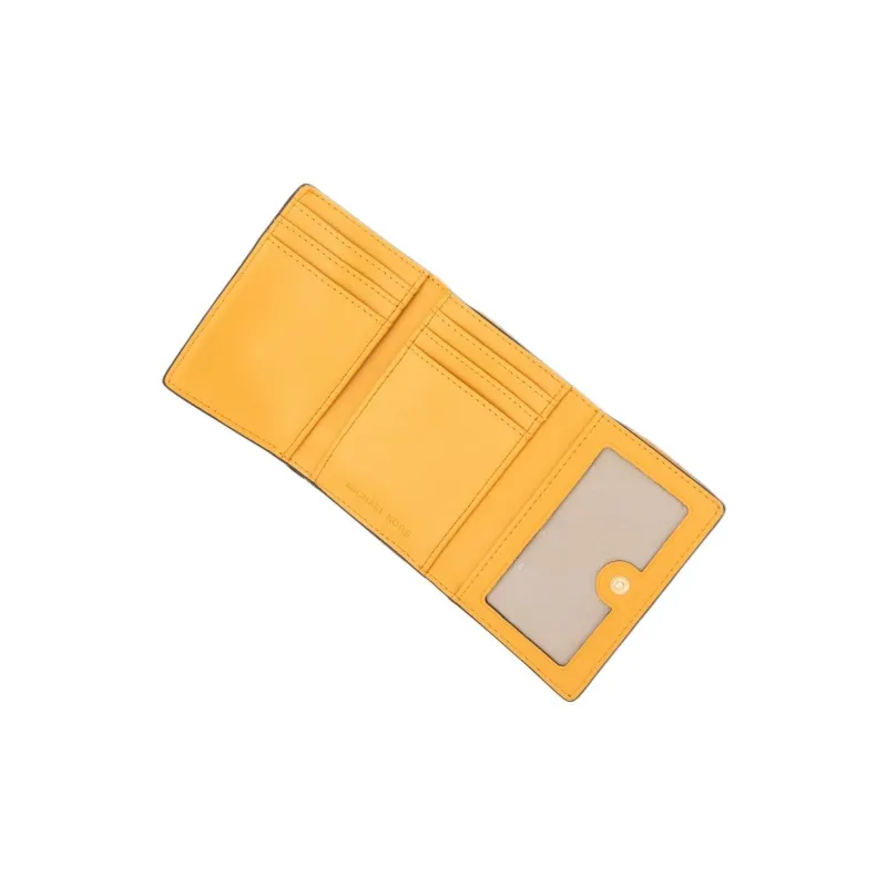 MICHAEL KORS Jet Set Travel Coated Canvas Wallet Medium Size Women's White & Yellow-5