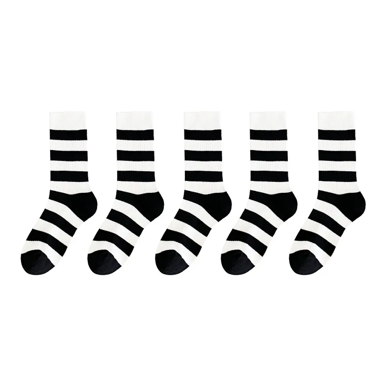 MIIOW Mid Calf Socks Women's 5 Pack-7