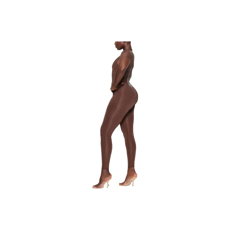 Skims X Swarovski Jelly Sheer Halter Catsuit Onyx-2