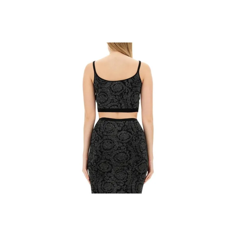 VERSACE La Greca Medusa '95 Sleeveless Cropped Top-2