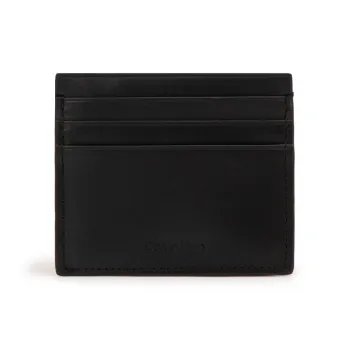 CALVIN KLEIN Cow Leather Card Holder Men's Space Black