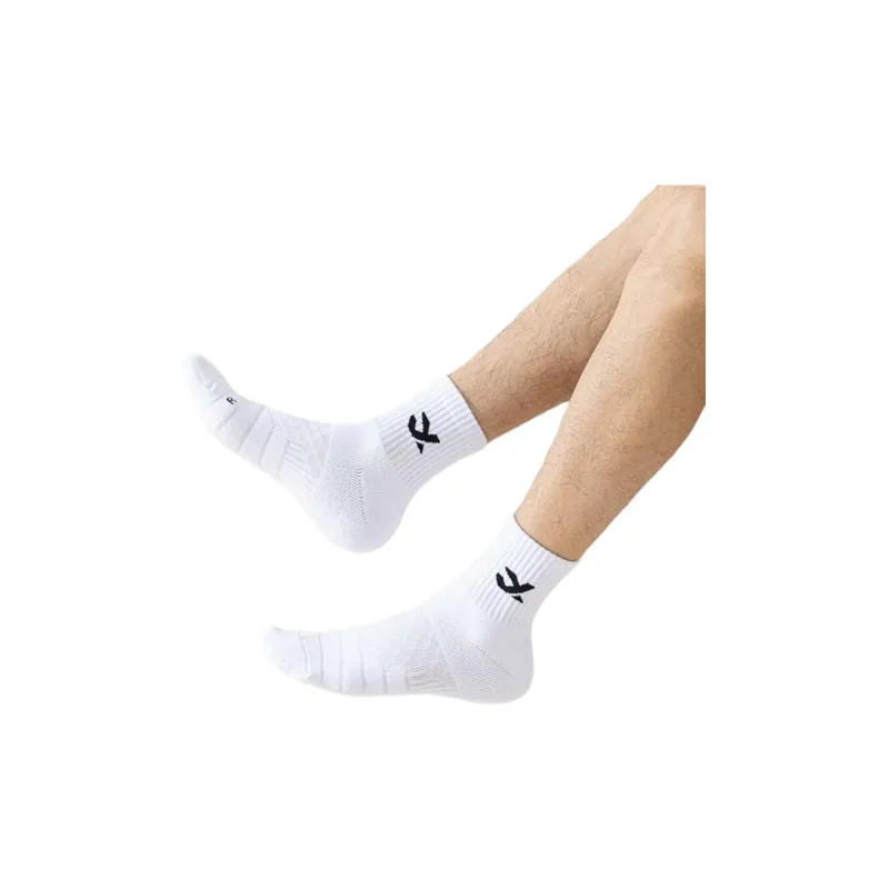 Crab Feathers Mid Calf Socks Unisex 3 Pack White-4