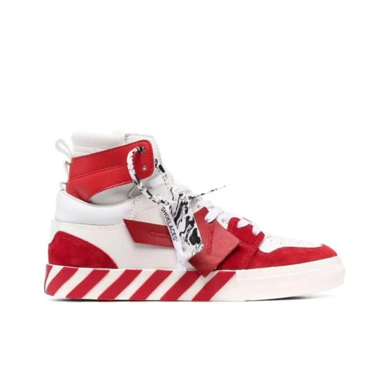 OFF WHITE Vulcanized Hi Top White Red-1