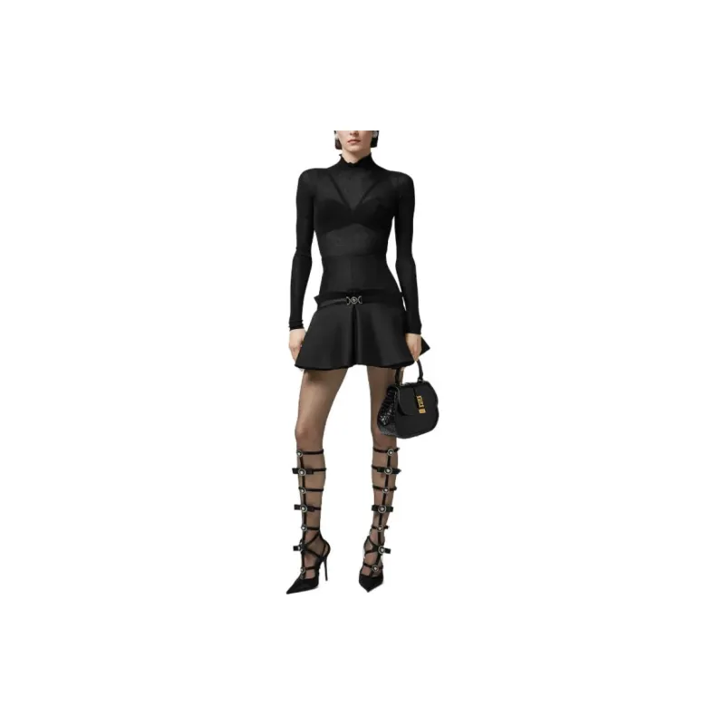 VERSACE Folded Bustier Top 'Black'-4