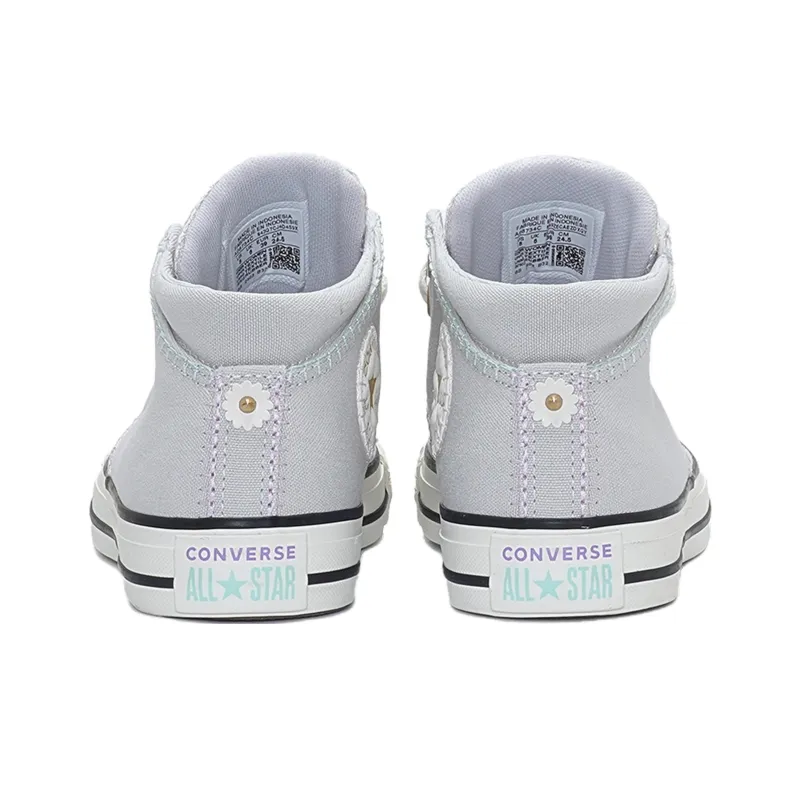 Converse Chuck Taylor All Star Anti Slip Wear Resistant Mid Top Canvas Shoes Women's Gray Gold-4