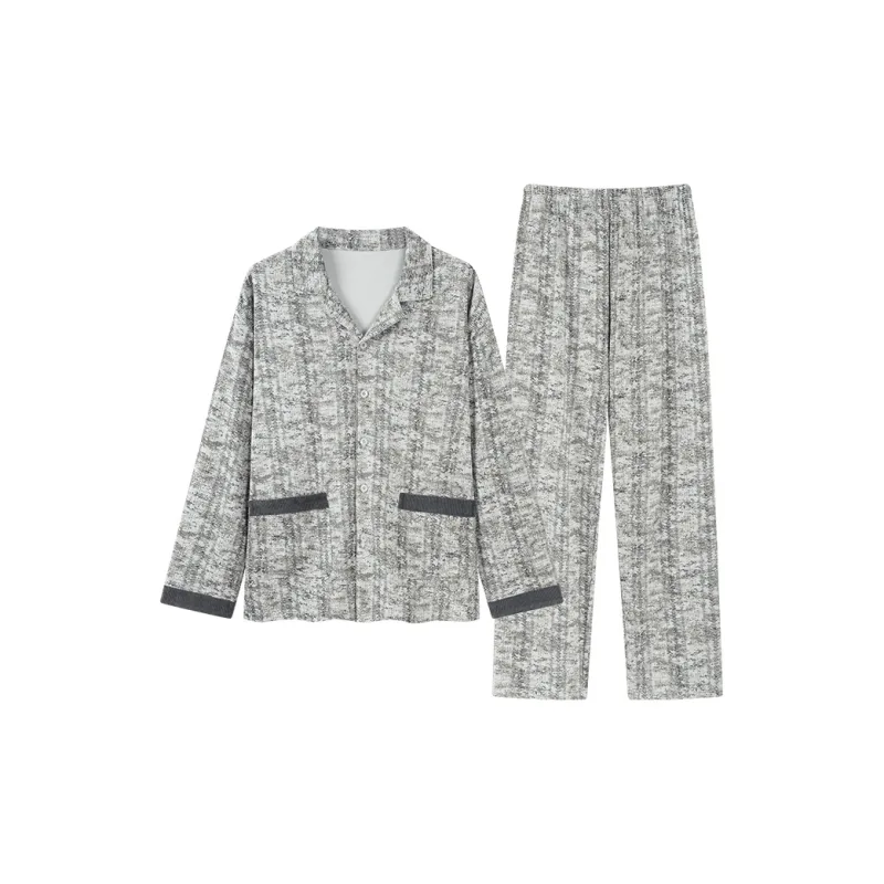 Qin Jing Pajama Set Men's Gift Box Set Heather Gray-3