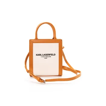 KARL LAGERFELD Cotton Crossbody Bag, One Shoulder Handbag Women's Orange