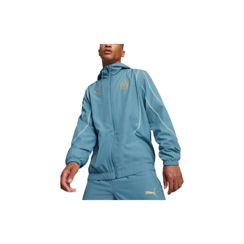 PUMA Olympique De MarseilleWOVEN Pre-match Jacket Jacket Men's Blue-2