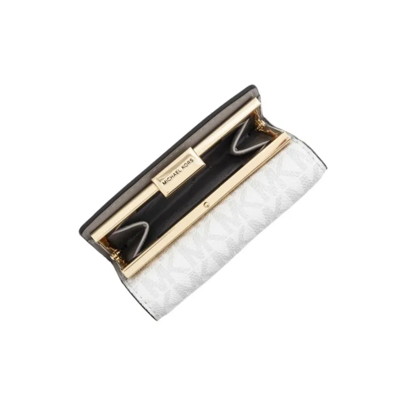 MICHAEL KORS Jet Set Travel Coated Canvas Wallet Medium Size Women's Glossy White-3